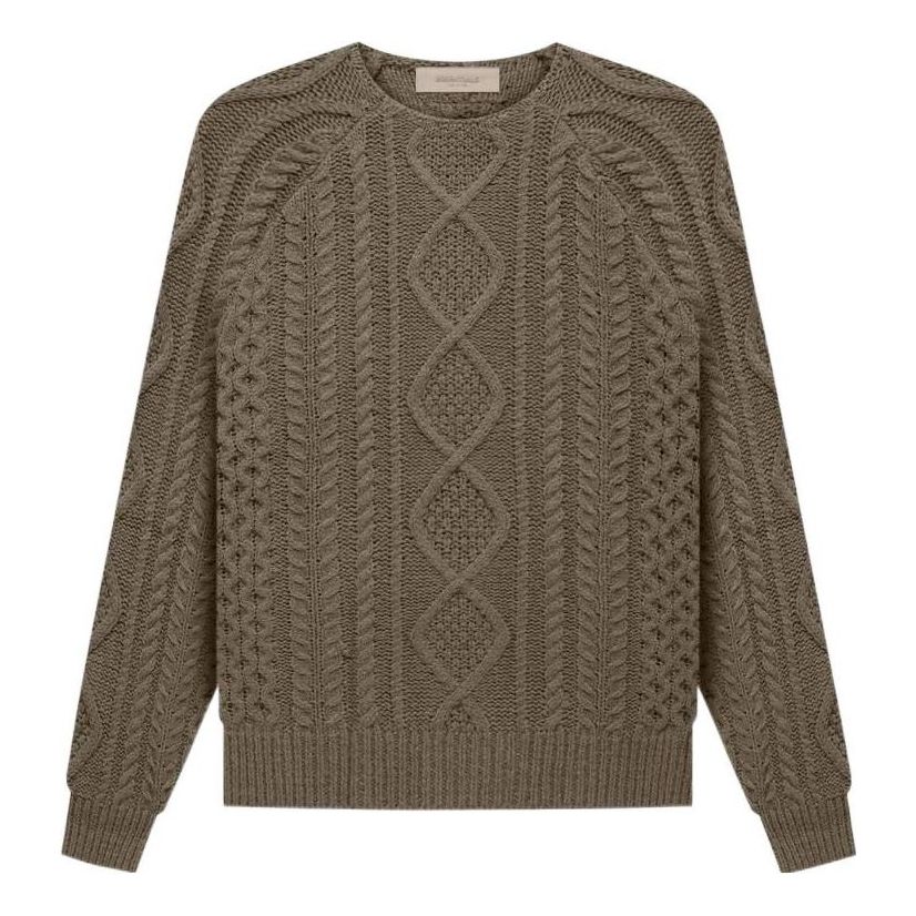 Sveter Fear of God Essentials Cable Knit Sweater Zelené | FOG-FW22-715