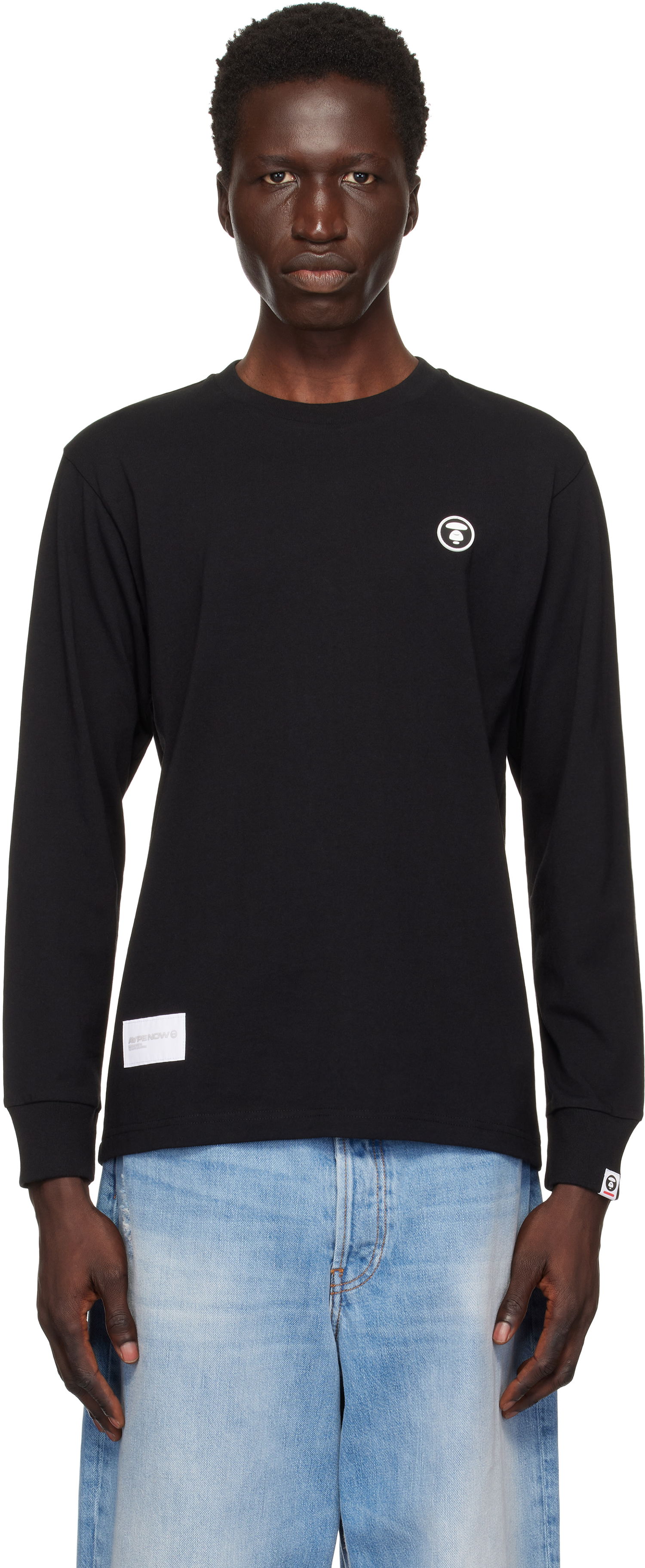 Tričko AAPE by A Bathing Ape AAPE by A Bathing Ape 'AAPE Now' Long Sleeve T-Shirt Čierna | AAPLTM1540XXNBKX, 0