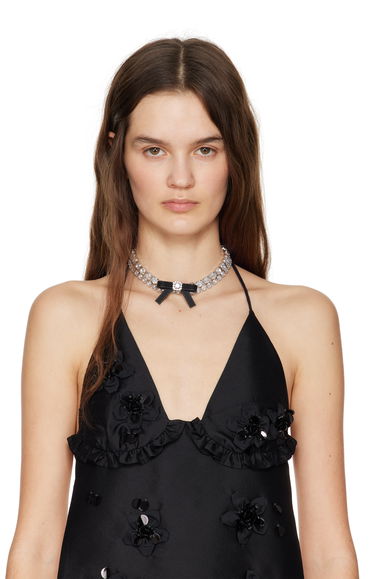Náhrdelník SHUSHU/TONG SHUSHU/TONG YVMIN Edition Rubber Bow Gemstone Choker Metalická | 21375BLK00NN, 1