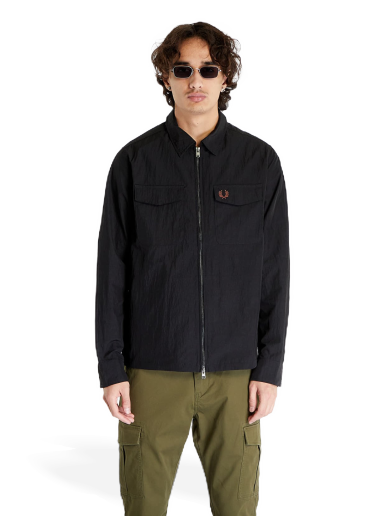 Kabáty Fred Perry Zip Overshirt Čierna | M5684 102