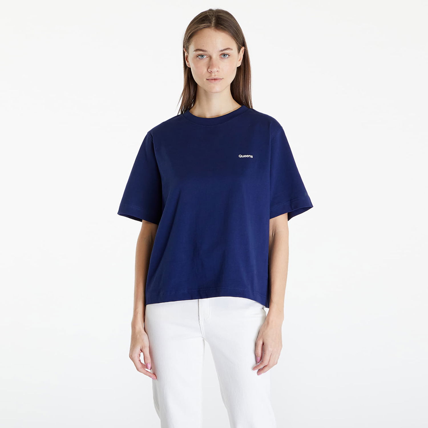 Tričko Queens Essential T-Shirt With Contrast Print Blue Navy | QNS_019, 0
