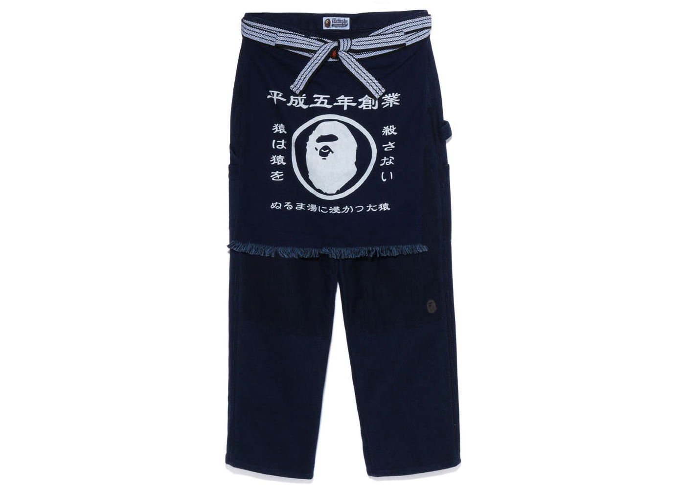 Džínsy BAPE Sashiko Painter Apron Pants Navy | 1I80-152-019, 0