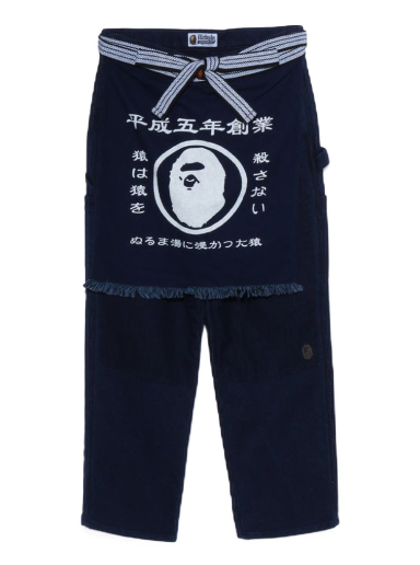 Džínsy BAPE Sashiko Painter Apron Pants Navy | 1I80-152-019