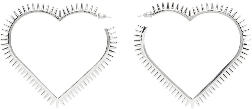 Náušnice We11done We11done Large Spike Heart Earrings Metalická | WD-AJ1-23-514-U-SV, 0