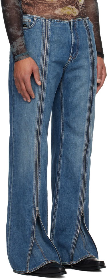 Džínsy Jean Paul Gaultier Jean Paul Gaultier Zipped Seam Flare Jeans Modrá | 25/04-W-TR031-D025-57, 1
