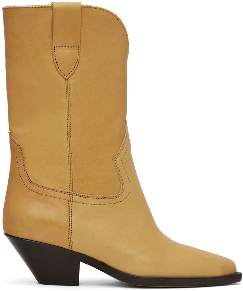 Oblečenie ISABEL MARANT Isabel Marant Dahope Leather Boots Žltá | 23PBO0005FA-A1A04S