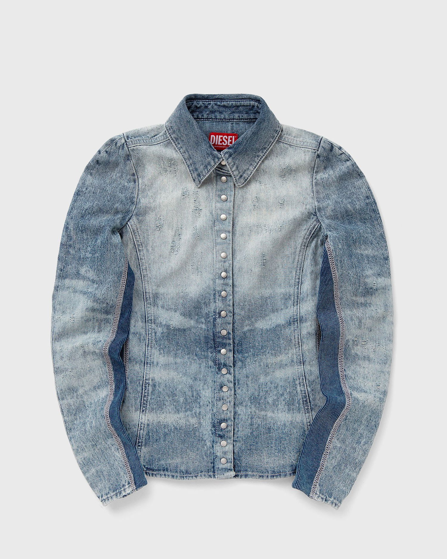 Košeľa Diesel Light Wash Distressed Denim Shirt with Side Panels Modrá | A21284-068TY-01, 0