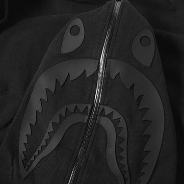 Mikina BAPE Double Knit Shark Full Zip Hoodie Čierna | 001ZPD701003X-BLK, 1
