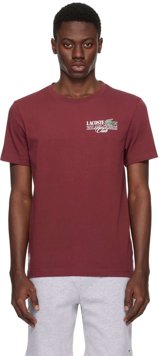 Tričko Lacoste Burgundy Roland Garros Edition T-Shirt Vínová | TH7905_IXZ, 0