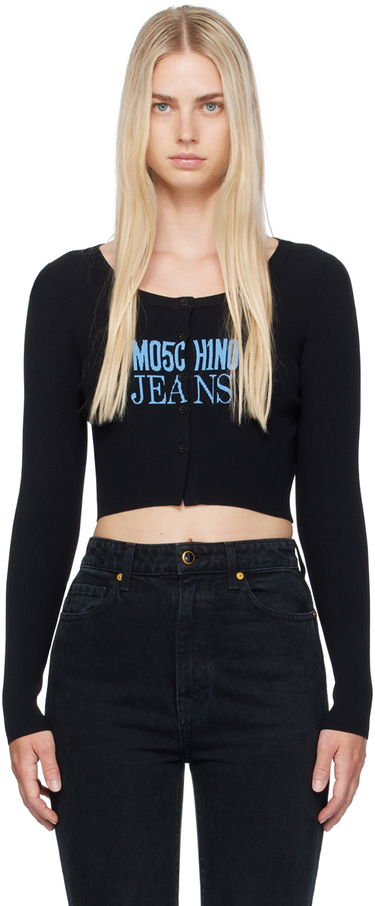 Sveter Moschino Jeans Ribbed Knit Cardigan Čierna | 242K10927, 0