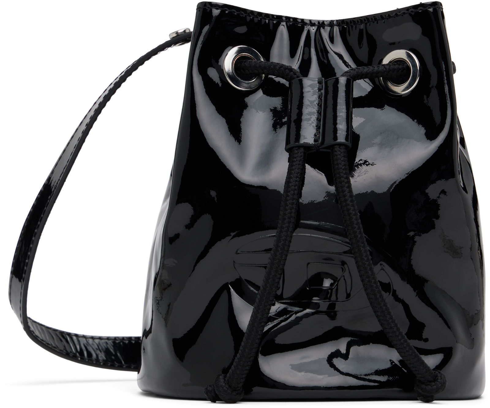 Kids' Black Patent Leather Bucket Bag