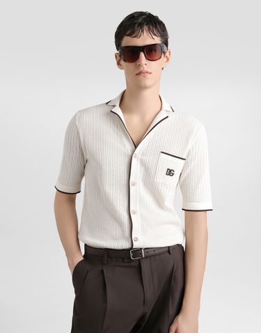 Polo tričko Dolce & Gabbana Dolce & Gabbana Knitted Polo Shirt Biela | GXVC3ZJBCH1M2826, 1