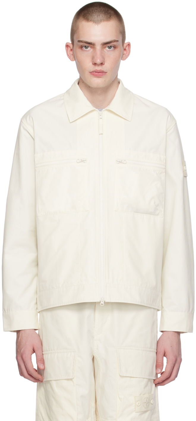 Bunda Stone Island Patch Jacket Biela | 8015432F1, 0