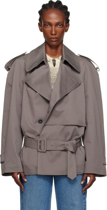 Trenčkot Maison Margiela MM6 Maison Margiela Cotton Twill Sportsjacket Trench Coat Šedá | S62AN0154 S54452, 0