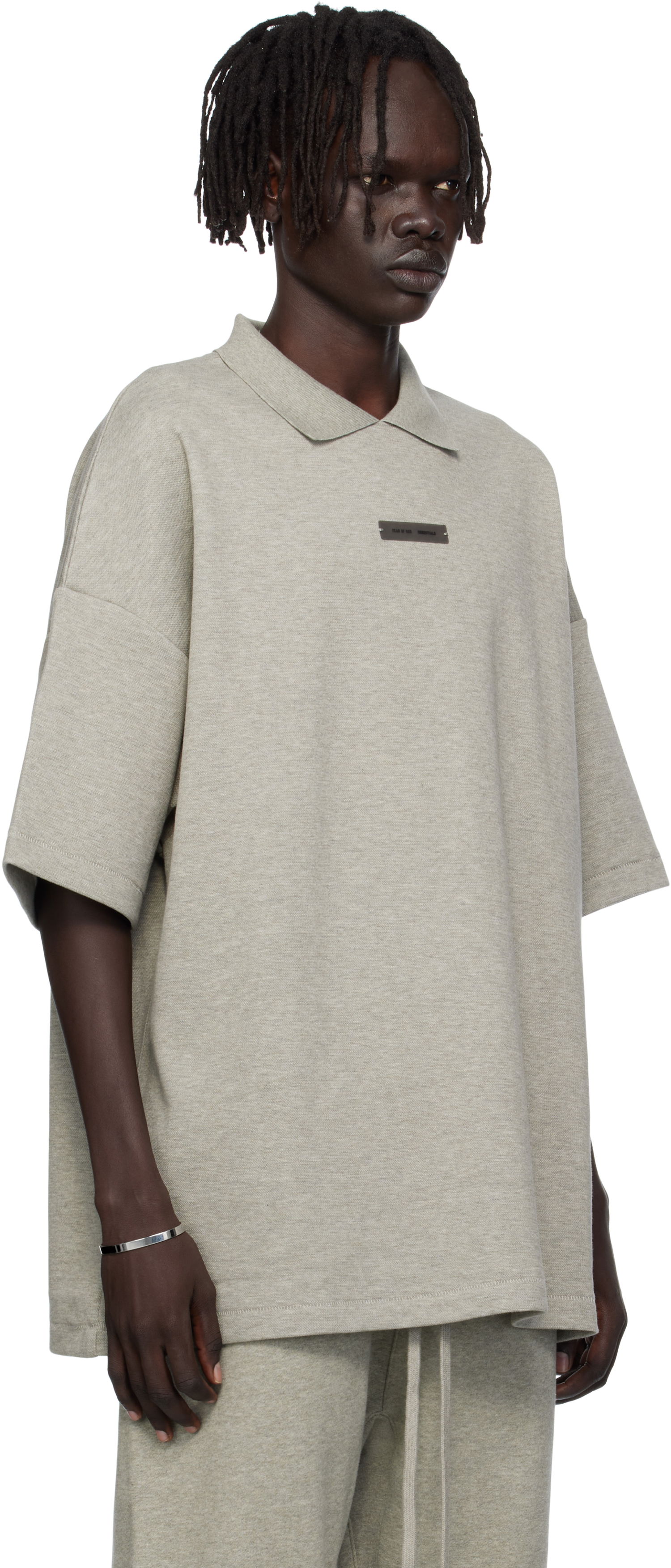 Polo tričko Fear of God ESSENTIALS 90s Fit Piqué Short Sleeve Polo Šedá | 125SP254405F, 1