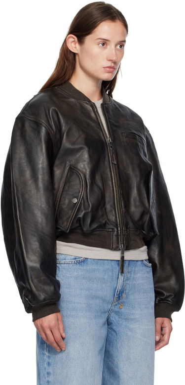 Bomber bunda Ksubi Ksubi Alpha Crop Leather Bomber Jacket Čierna | WFA25JK009, 1