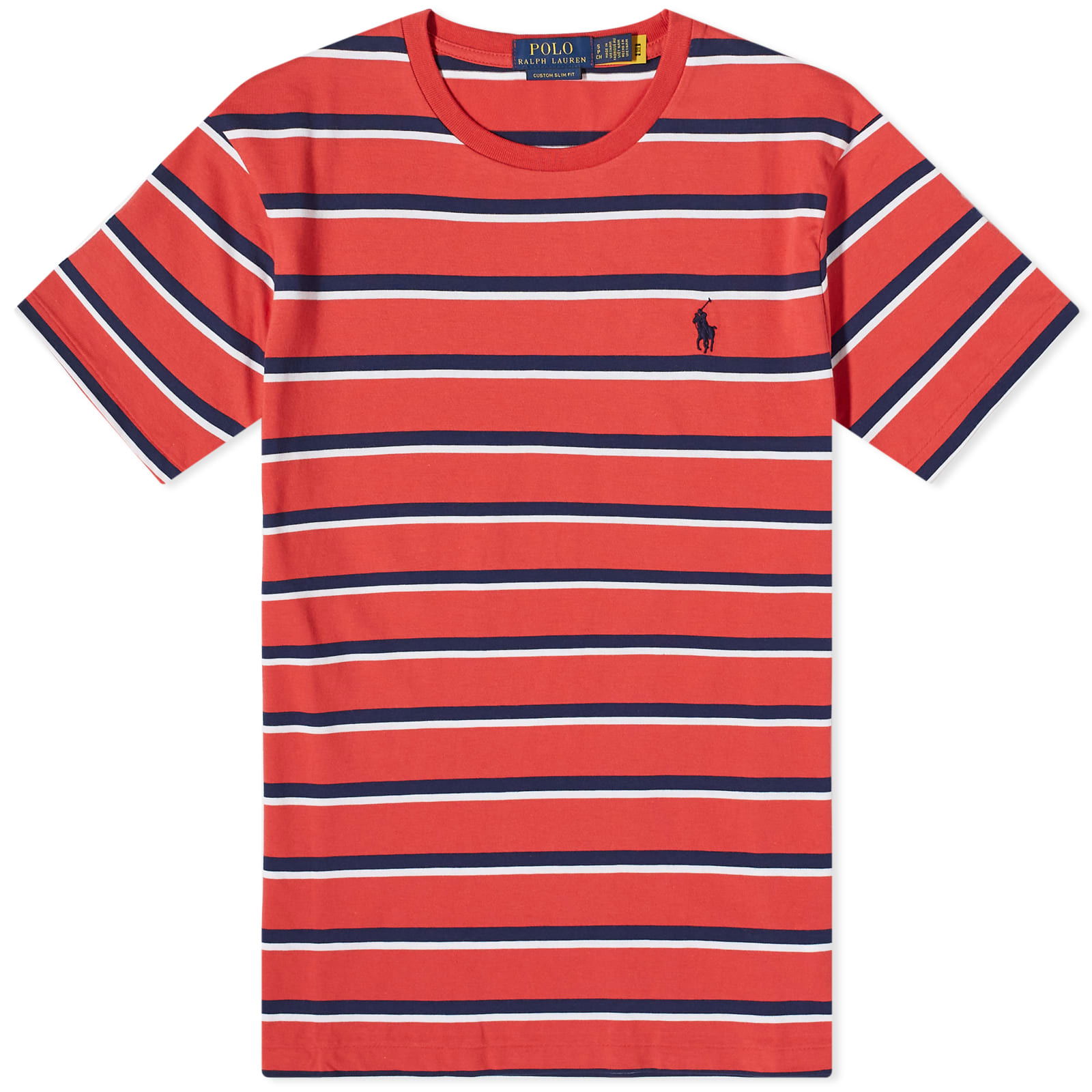 Polo Ralph Lauren Men's Multi Stripe T-Shirt Spring Red Multi