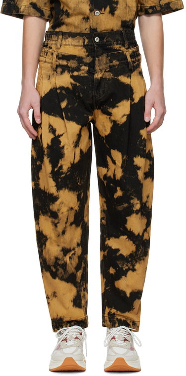 Nohavice Feng Chen Wang Feng Chen Wang Tie-Dye Pleated Jeans Hnedá | FUF14TR05, 0