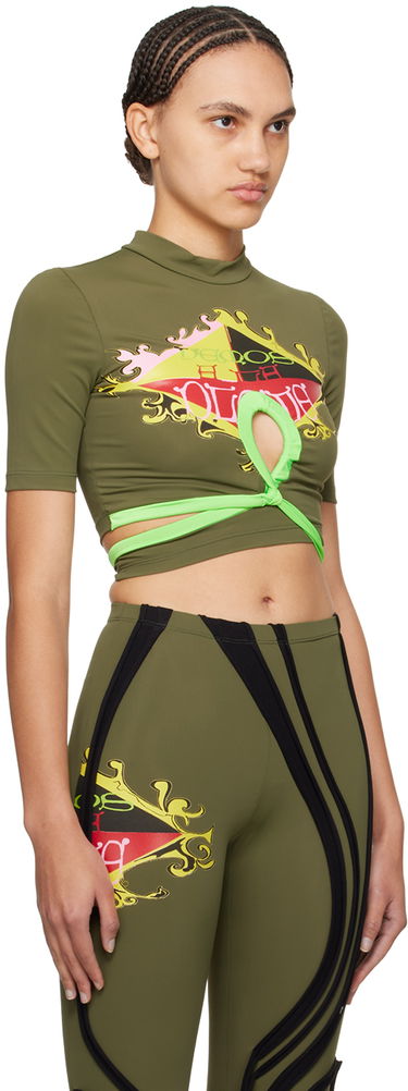 Crop Top Ottolinger Ottolinger Wrap T-Shirt Zelené | 500904, 1
