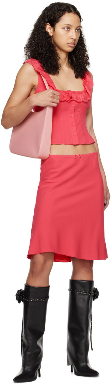 Tielko GUIZIO Guizio Paloma Lace Trim Top Ružová | R24108W016, 3