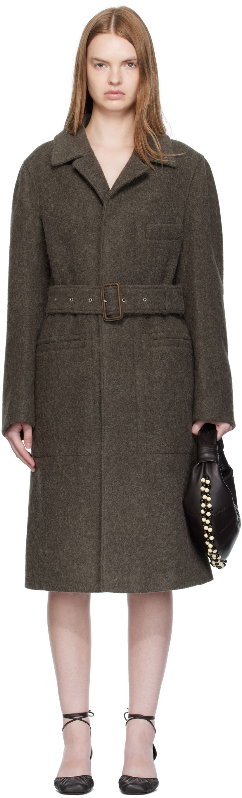 Kabáty LEMAIRE LEMAIRE Belted Tailored Coat Hnedá | CO1119 LF504