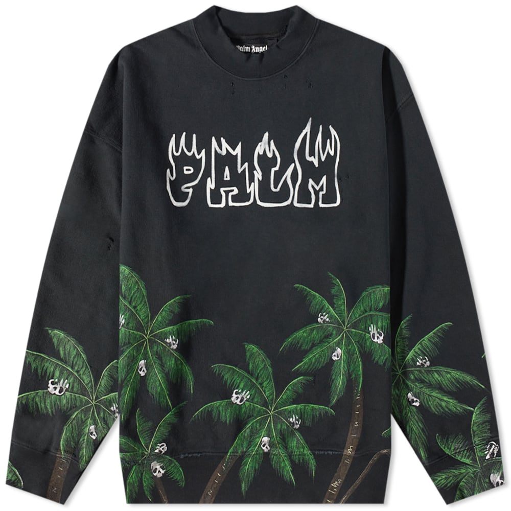 Mikina Palm Angels Palms & Skulls Vintage Crew Sweat Čierna | PMBA065S23FLE0061055, 0