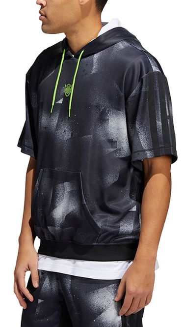 Mikina adidas Originals Short Sleeve Graphic Hoodie Čierna | hb5427, 4
