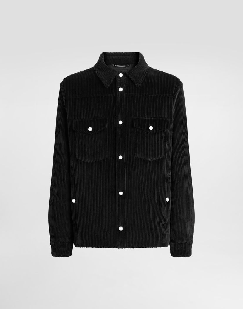 Bunda Dolce & Gabbana Dolce & Gabbana Padded Velvet Shirt Jacket Čierna | G9BRETFUVFEN0000