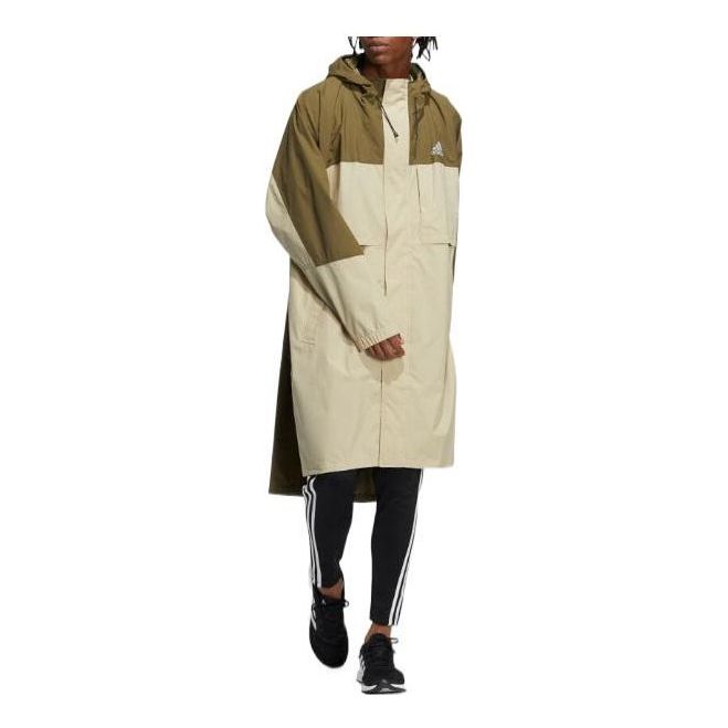 Pláštenka adidas Originals Colorblock Mid-Length Hooded Windbreaker Béžová | HD0047