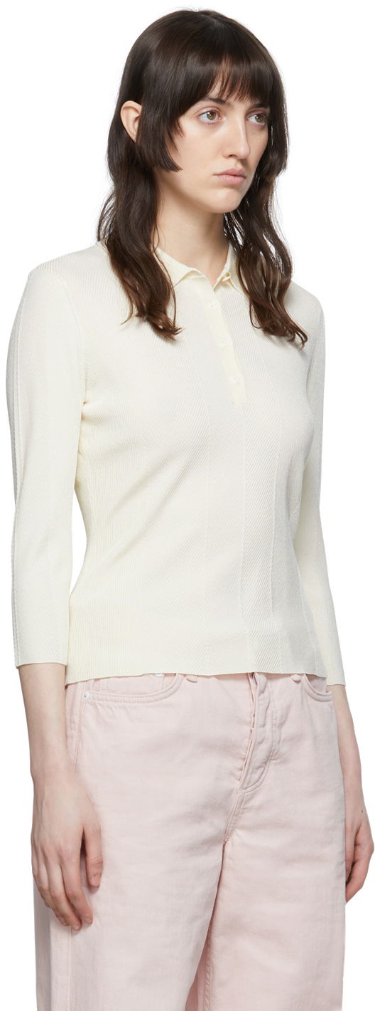 Polo tričko rag & bone Pacey Knit Polo Biela | WAS22P049WB49, 1