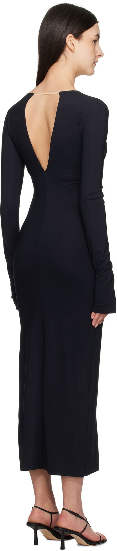 Šaty Maison Margiela MM6 Maison Margiela Jersey Plunge Maxi Dress Navy | S52DG0026 S20518, 2