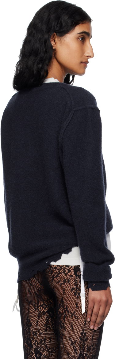 Sveter Balenciaga Balenciaga Laurel Classic Inside-Out V-Neck Sweater Navy | 828163T4149, 2