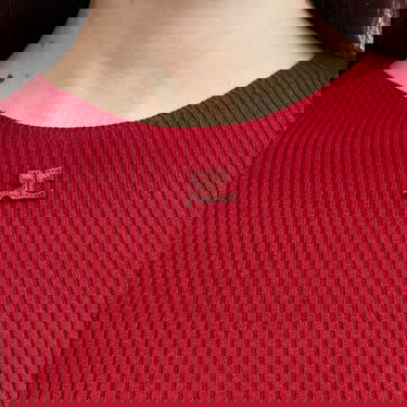 Tričko Courrèges Short Sleeves Light Rib Sweater Červená | 124MPU130FI0049-4031, 5