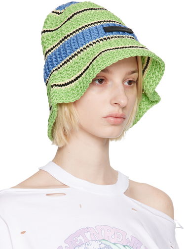 Klobúk Stella McCartney Stella McCartney Striped Bucket Hat Zelené | 7V0043WP0164, 1