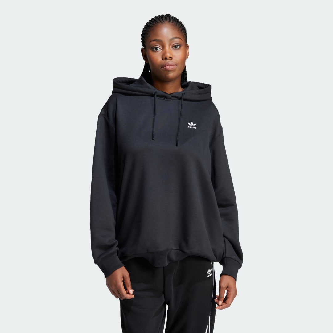 Mikina adidas Originals Trefoil Oversized Hoodie Čierna | IU2409, 0