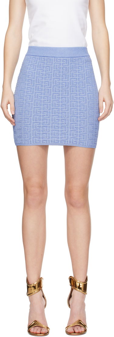 Sukňa Balmain Balmain Labyrinth Knit Miniskirt Modrá | EF1LB004KI02, 0