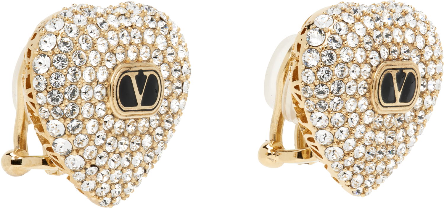 Náušnice Valentino Valentino Garavani Crystal Heart Earrings Metalická | 6W2J0Y68VTI, 1
