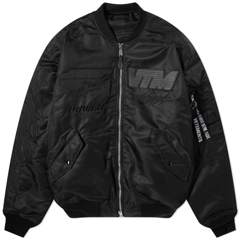 Bomber bunda VETEMENTS Blackout Racing Bomber Jacket Čierna | UE64JA920B