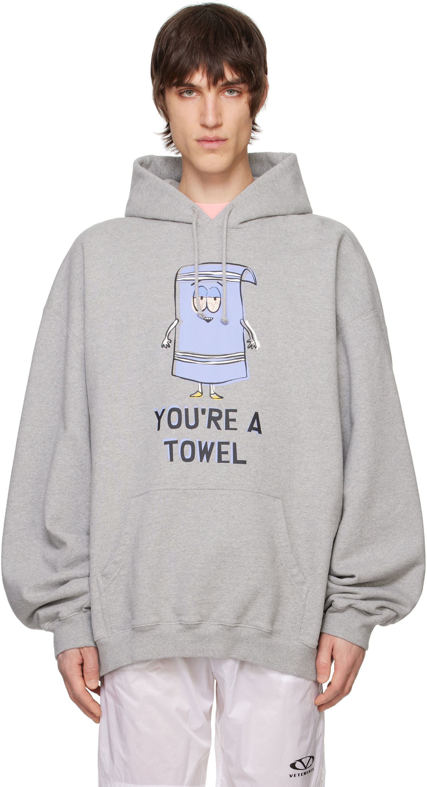 Mikina VETEMENTS Vetements Runway 'You're A Towel' Oversized Hoodie Šedá | UA66HD680G, 0