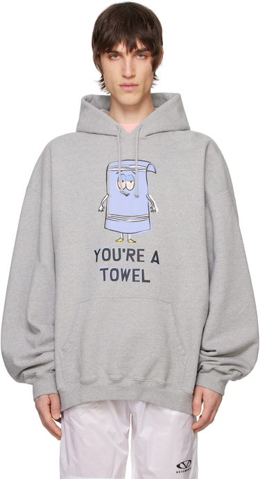 Mikina VETEMENTS Vetements Runway 'You're A Towel' Oversized Hoodie Šedá | UA66HD680G, 0