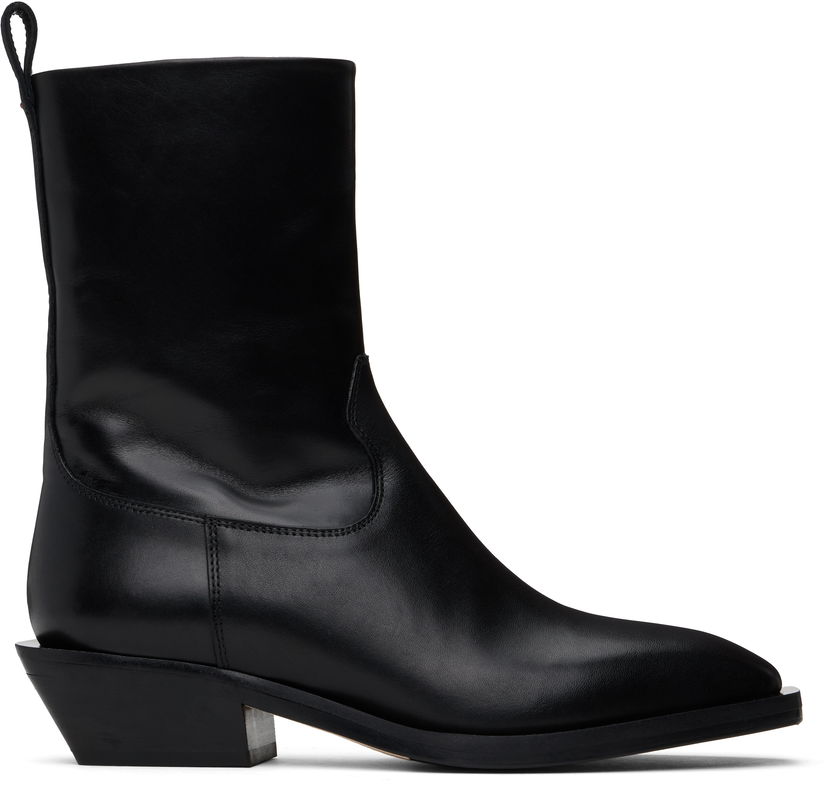 Oblečenie Aeyde Aeyde Luis Leather Cowboy Ankle Boots Čierna | A11-AB-LISS35BL-0122-800-001