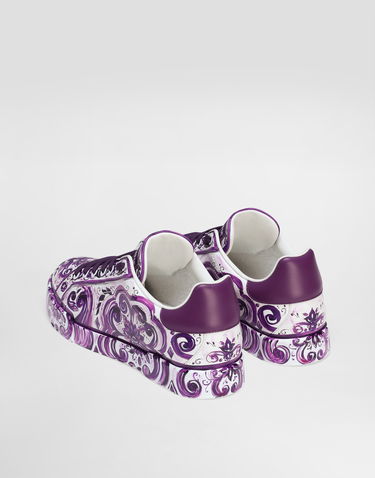 Tenisky a topánky Dolce & Gabbana Dolce & Gabbana Portofino Light Strobel Majolica Print Fialová | CK2330AI396I03TN, 2