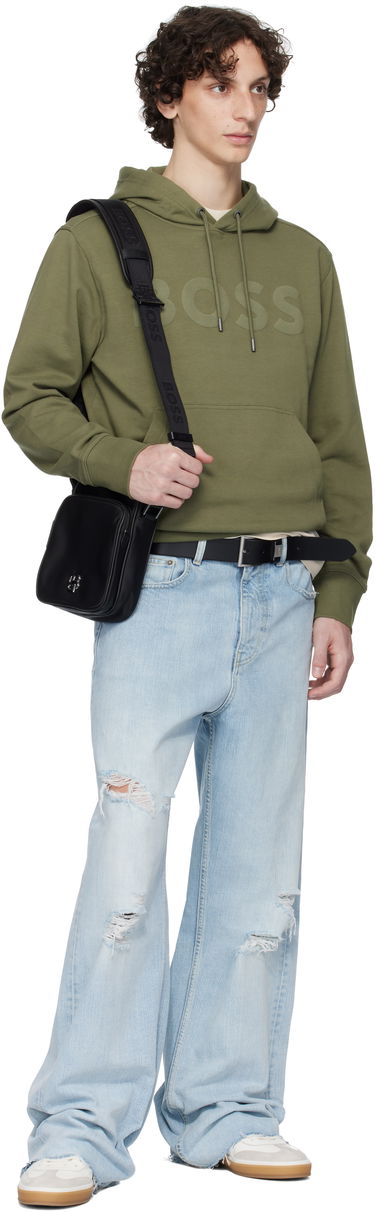 Taška cez rameno BOSS BOSS Twill Reporter Bag with Double B Monogram Čierna | 50523462, 4