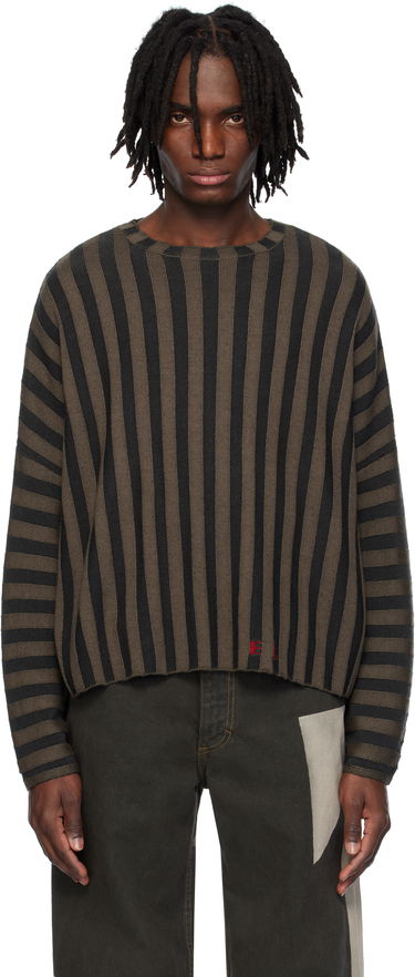 Sveter Eckhaus Latta Eckhaus Latta Striped Knit Sweater Hnedá | 8026-EL-PS25-B - BOG, 0