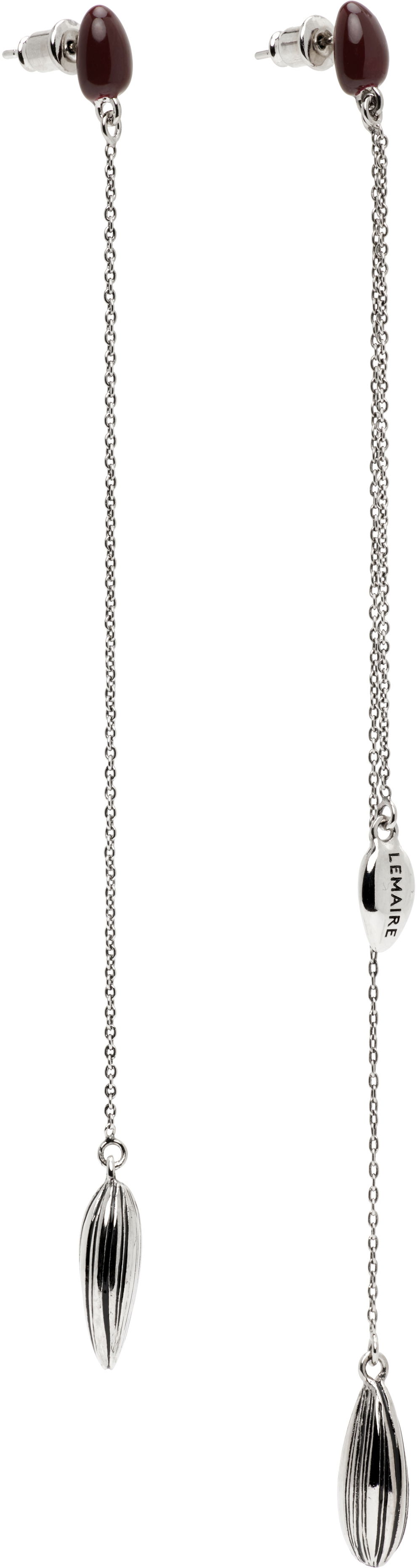Náušnice LEMAIRE Lemaire Asymmetric Sunflower Seed Earrings Vínová | JW0033 LO036, 1