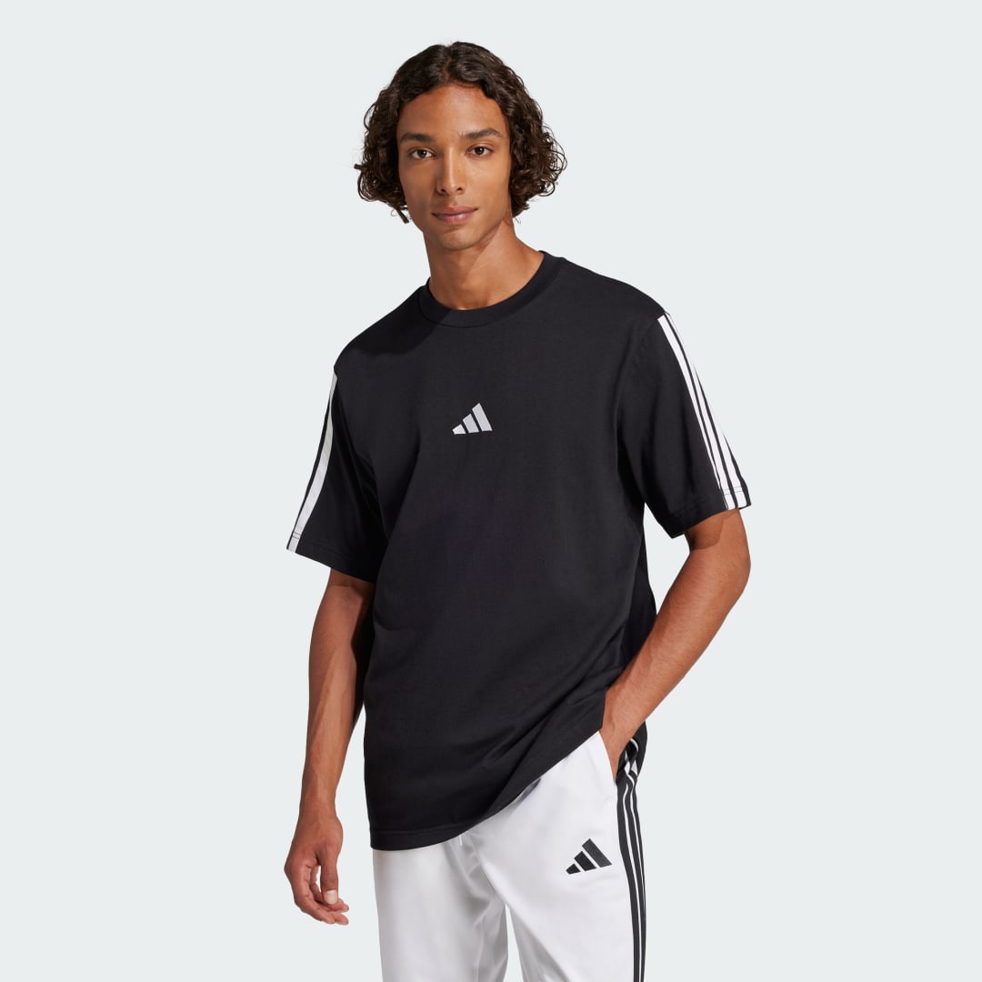Tričko adidas Performance Single Jersey 3-Stripes T-Shirt Čierna | JW1949, 0