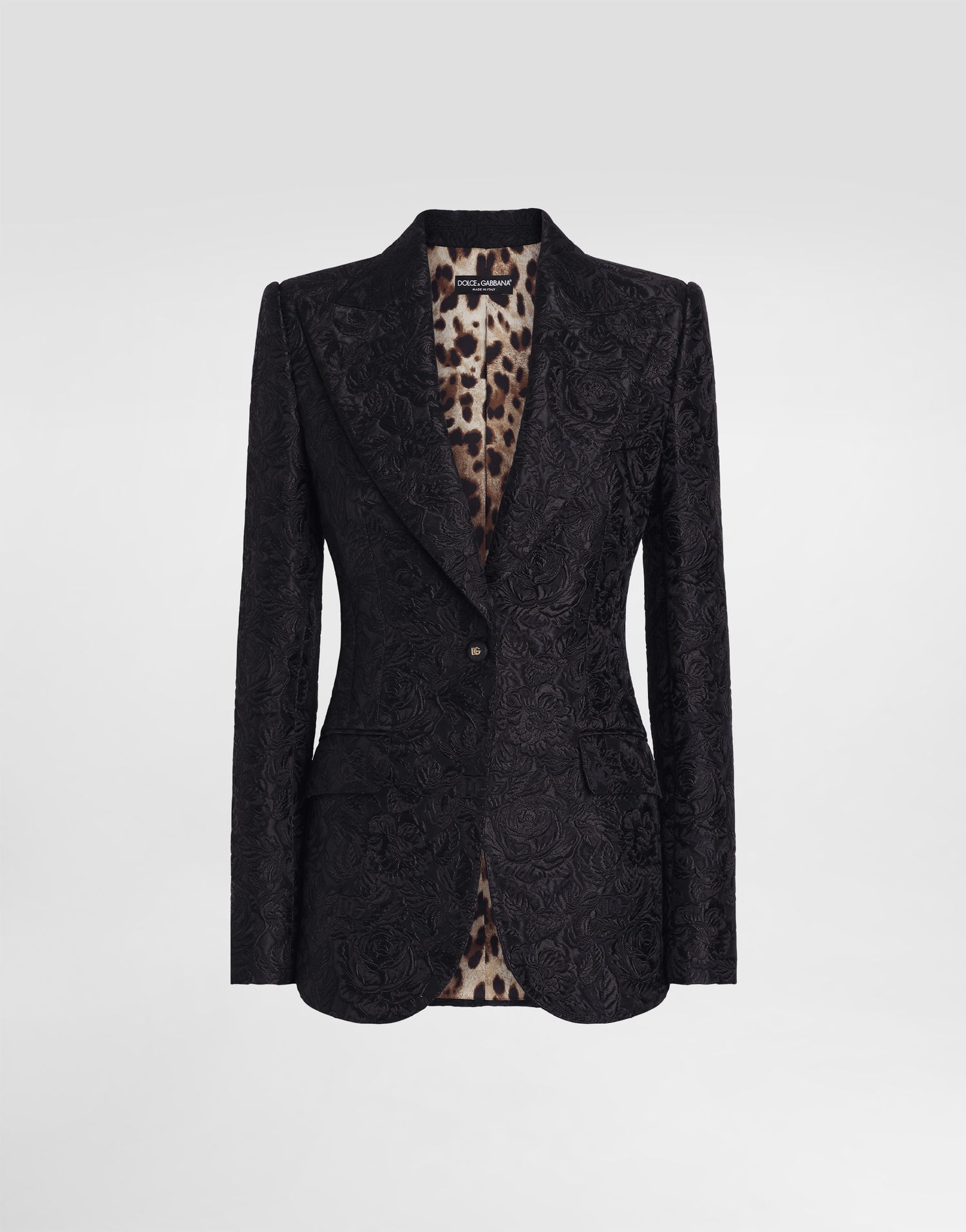 Bunda Dolce & Gabbana Dolce & Gabbana Turlington Single-Breasted Floral Jacquard Jacket Čierna | F29UCTGDCSSN0000, 0