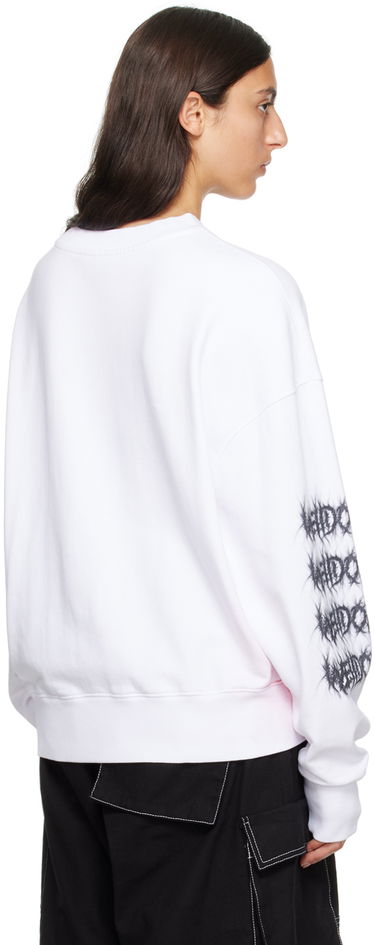 Sveter We11done Printed Sweatshirt Biela | WD-TS3-23-710-U-WH, 2
