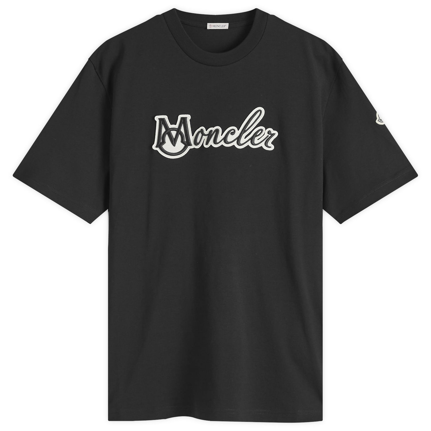 Tričko Moncler Cotton Jersey T-Shirt with Logo Patch Čierna | 8C000-11-89AJS-999, 0