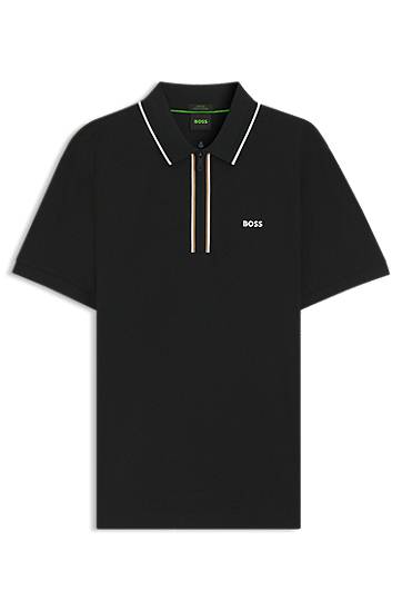 Polo tričko BOSS Slim-Fit Quick-Dry Stretch Cotton Polo Shirt Čierna | 50544450